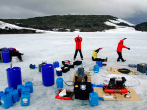 Ace Lake in Antarctica (Photo courtesy of Rick Cavicchioli, University of New South Wales, Australia.)