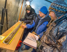 ESD researchers work on permafrost cores