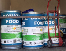 Contra Costa Food Bank barrels picked up at the JGI on the last day of the 2014 Holiday Food Drive