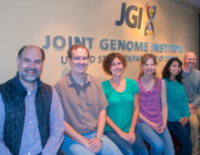 From left to right, several of the authors of the ProDeGe paper published in The ISME Journal: Nikos Kyrpides, Scott Clingenpeel, Kristin Tenessen, Tanja Woyke, Amrita Pati, and Evan Andersen.