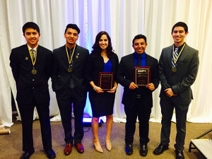 Bryan Rangel Alvarez (second from left) and Cristhian Gutierrez Huerta (second from right) were among the 5 UC Merced CAMP awardees. 