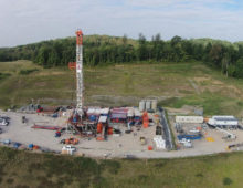 This is not one of the wells used in the study, but it shows what a site looks like during the drilling process. (Image courtesy of the MSEEL (Marcellus Shale Energy and Environment Laboratory www.mseel.org), where the Wrighton Lab is also conducting research.)