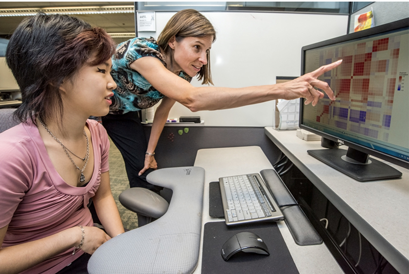 Brenda Yu and mentor Susannah Tringe (Marilyn Chung, Berkeley Lab)