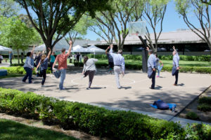 Stretching at the JGI SWELL Fair