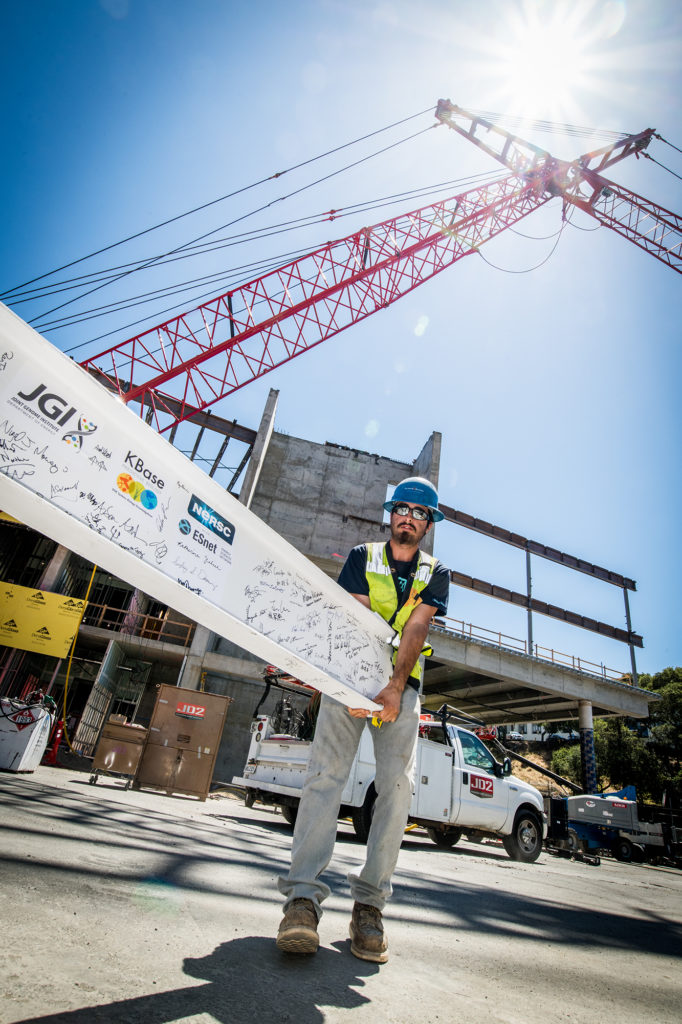 The signed steel beam upon its return from the JGI. (Paul Mueller)