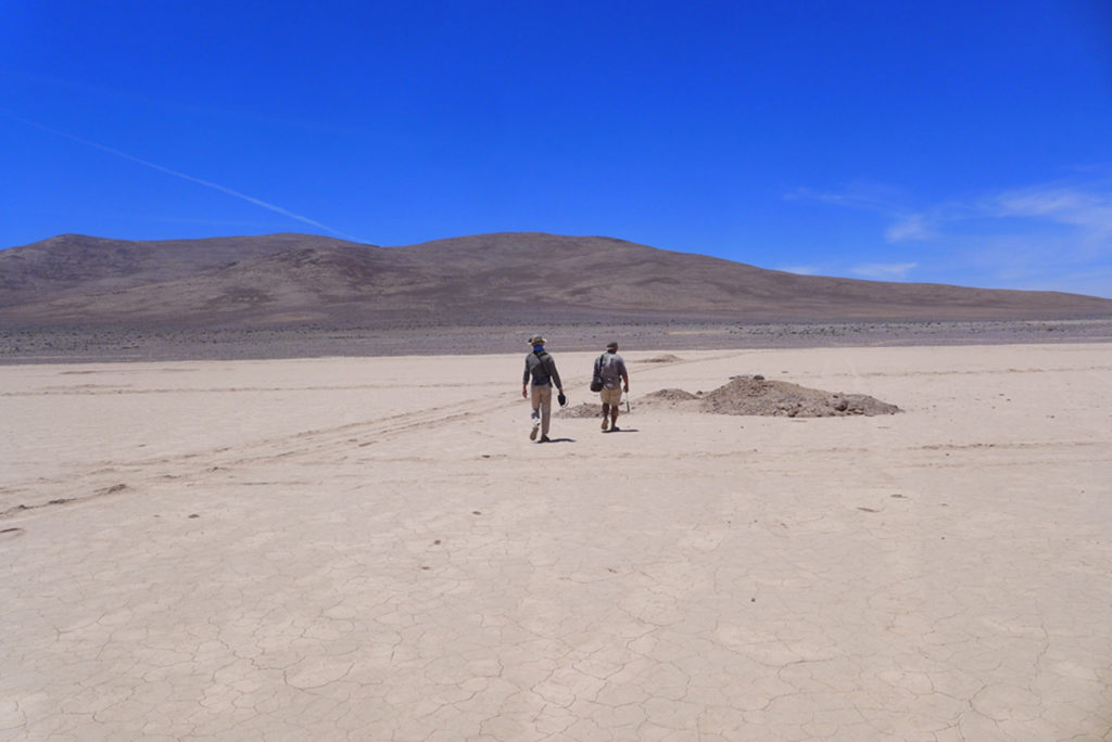 At the Heradura Playa in Atacama Desert of Chile. Alessandro Airo's team is interested in the Atacama's microbial communities. (Courtesy of A. Airo)