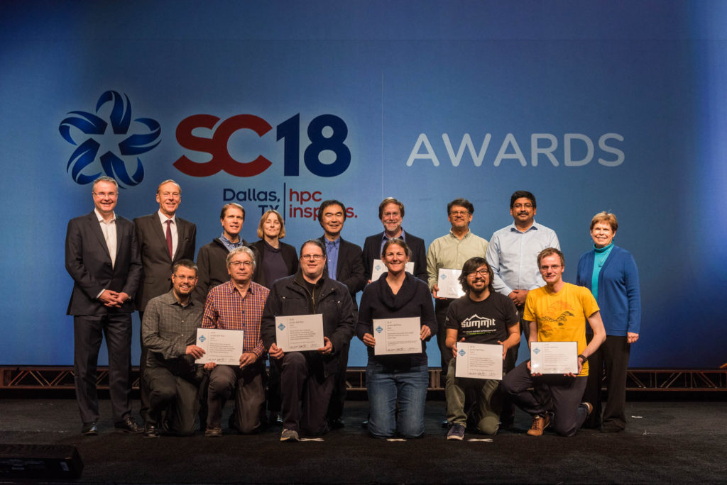 The ACM Gordon Bell Prize-winning teams at SC18.