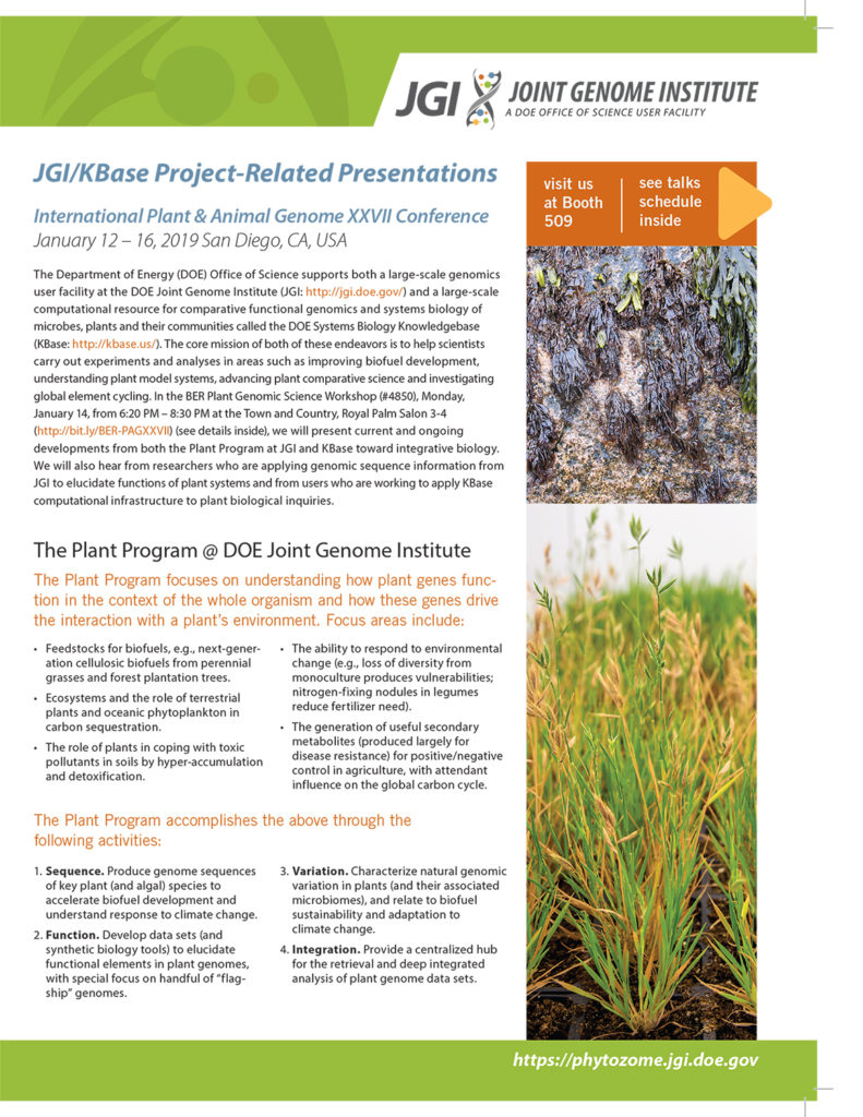 cover of JGI brochure for PAG XXVII