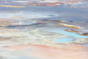 The milky color of Porcelain Basin hot spring in Yellowstone National Park is due to siliceous sinter mineral deposits. Note: this area was not studied by Devaki and her team. (NPS / Jacob W. Frank)