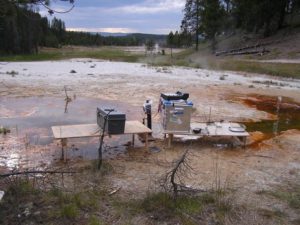 Sampling setup at Octopus Spring