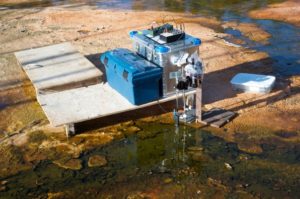 Sampling at Mushroom Spring