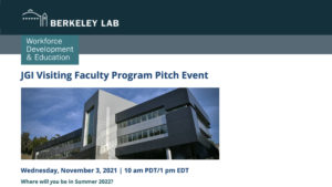 JGI Visiting Faculty Program Pitch Event