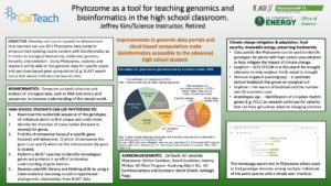 Jeffrey Kim's poster summarizing his Summer 2022 work on developing an educational module using Phytozome